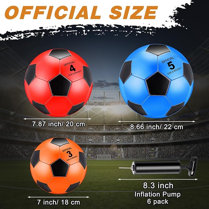 24 Pack Operation Christmas Deflated Soccer Balls with Pump Bulk Items, Machine Stitched Soccer Ball for Outdoor Indoor Training Sports, Birthday Gift Party Supplies