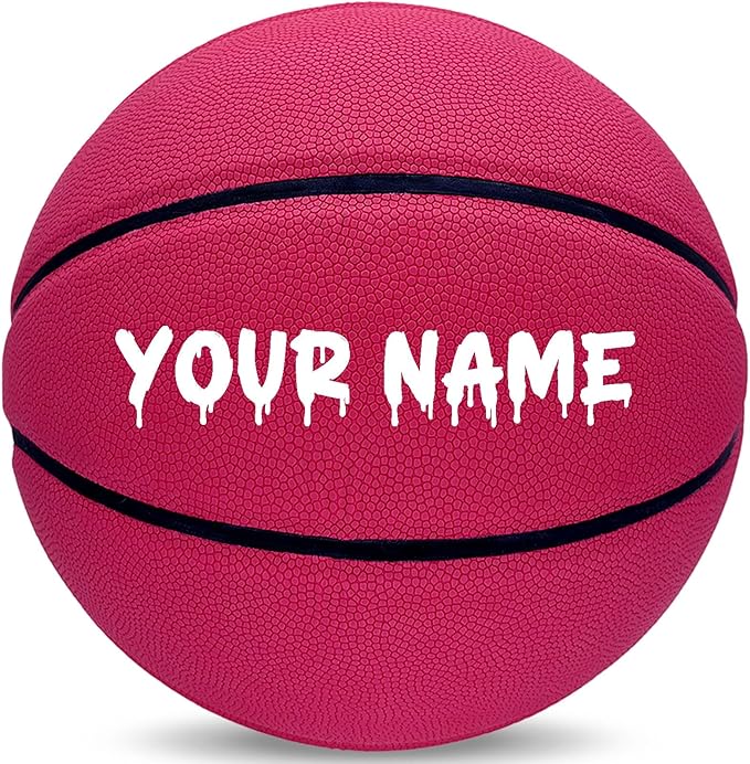 Custom Personalized Basketball – Official Size 7/6 | Leather Indoor/Outdoor Basketball Ball with Name | Idea Gifts