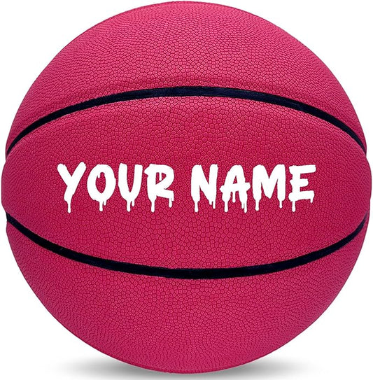 Custom Personalized Basketball – Official Size 7/6 | Leather Indoor/Outdoor Basketball Ball with Name | Idea Gifts