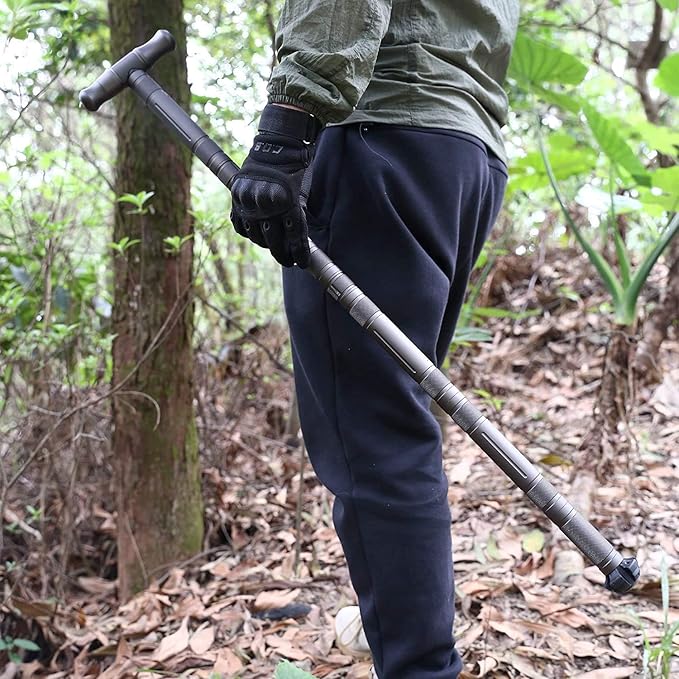 aiGear Walking Hiking Stick with Compass and Whistle, 14 in 1 Survive Walking Hiking Stick Outdoor Trekking Poles with Solid Durable Survive Tools