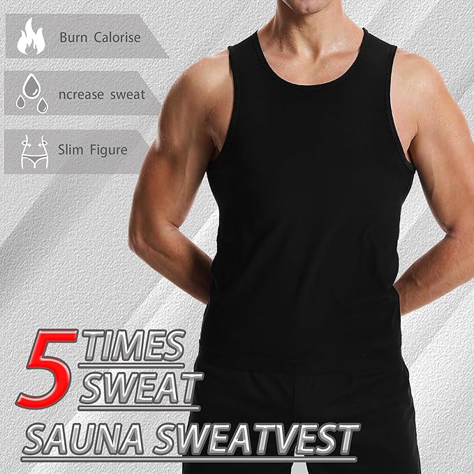 Sauna Sweat Suits Shirt Vest Waist Trainer for Men Compression Workout Shapewear Excersize Gym Clothes Working Out