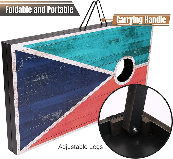 Cornhole Set 4x2 and 3X2 Regulation Size Corn Holes Sets with Carrying Bags & 8 Bean Bags Cornhole Boards Bean Toss Games for Adults Family Outdoor Beach Lawn Outside Backyard Games