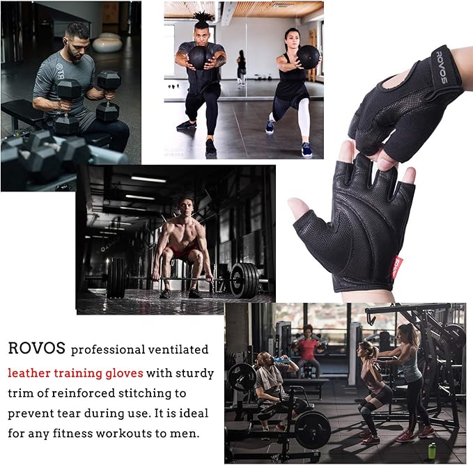 Workout Gloves for Men Ventilated Leather Weightlifting Gloves, Double-Layer Anti-Slip Palm with Foam Padding for Superior Grip and Hand ProtectionSize : X-Large