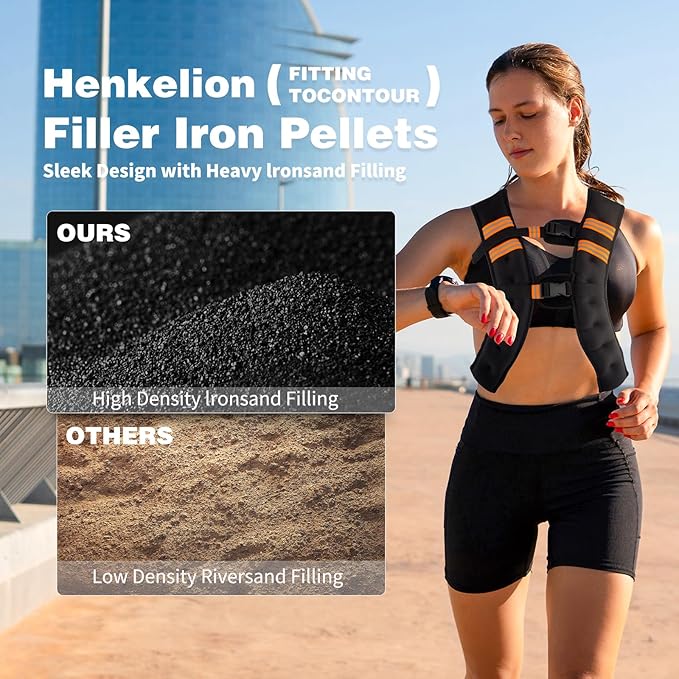 Weighted Vest for Women and Men, 10lb/12lb/16lb Weight Vest Women Man, Strength Training Weight Vests with Reflective Stripe, Exercise Equipment for Running, Training Workout, Jogging, Walking