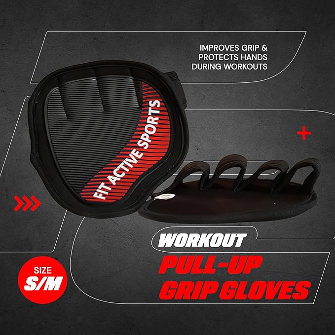 Fit Active Sports Workout Gloves for Gym - Durable Gym Grips, & Grip Pads - Rubber Padding to Avoid Calluses - Suits Men & Women