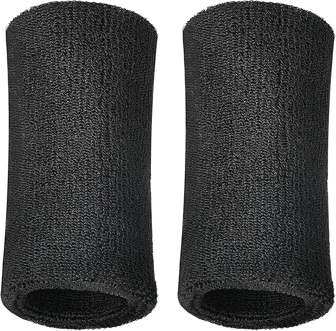 WILLBOND 6 Inch Wrist Sweat Bands for Men Women Tennis Elastic Athletic Long Sweatband Wrist Absorbent for Basketball Tennis Running Outdoor Activity