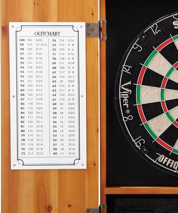Viper by GLD Products Metropolitan Solid Wood Cabinet & Sisal/Bristle Dartboard Play-Ready Bundle