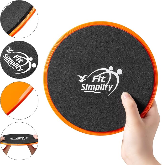 Fit Simplify Core Sliders Abdominal Exerciser with Instruction Guide and Carry Bag