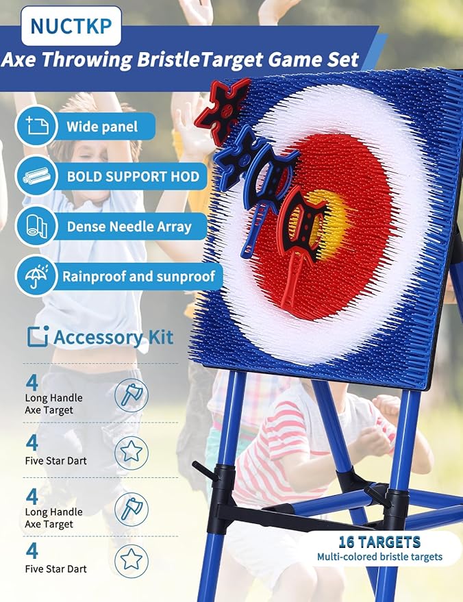 Axe Throwing Bristle Target with 8 Throwing Axes Set,Axe Throwing Game for Indoor & Outdoor,Yard Games,Carnival Games