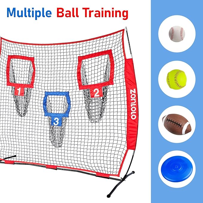 6x6ft Football Training Net, Football Throwing Net with 3 Target Pockets, Portable QB Throwing Practice Equipment with Small Carry Bag,Most Suitable for Kids