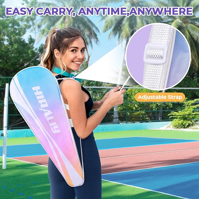 HIRALIY Badminton Rackets Set for Backyards, Lightweight Badminton Set of 2/4, Includ Rackets, Birdies, 1 Carrying Bag, Outdoor Games for Adults Family Kids Beginners