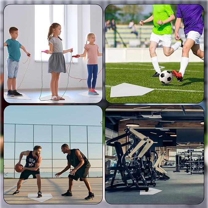Wettarn 6/12 Pcs Bulk Home Plate Baseball Softball Rubber Portable Throw Down Home Plate for Gym Teachers, Skill Camp Instructors, Backyard Batting or Pitching Practice Training