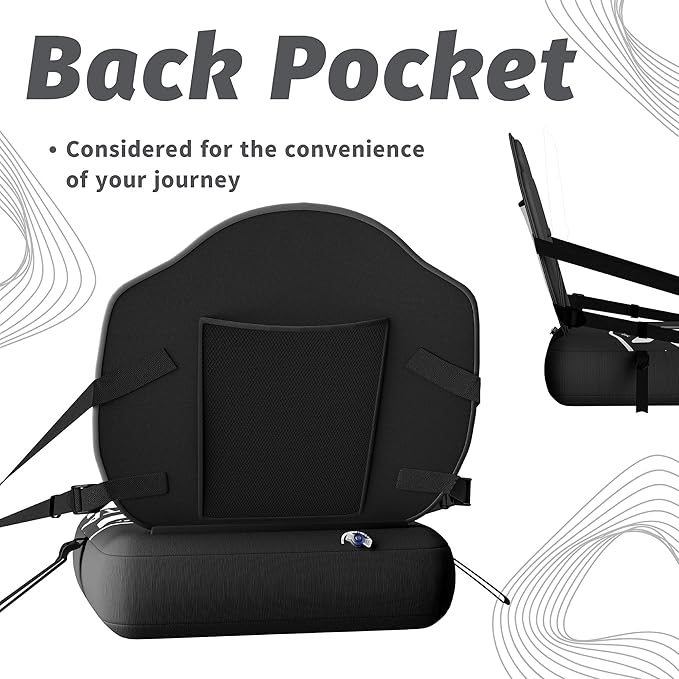 Inflatable SUP Seat with Backrest - Premium Paddle Board Chair for Surfboard, Kayak & Boat, Comfortable Blow Up Seat for Adults & Kids, Lightweight SUP Accessories for Versatile Use