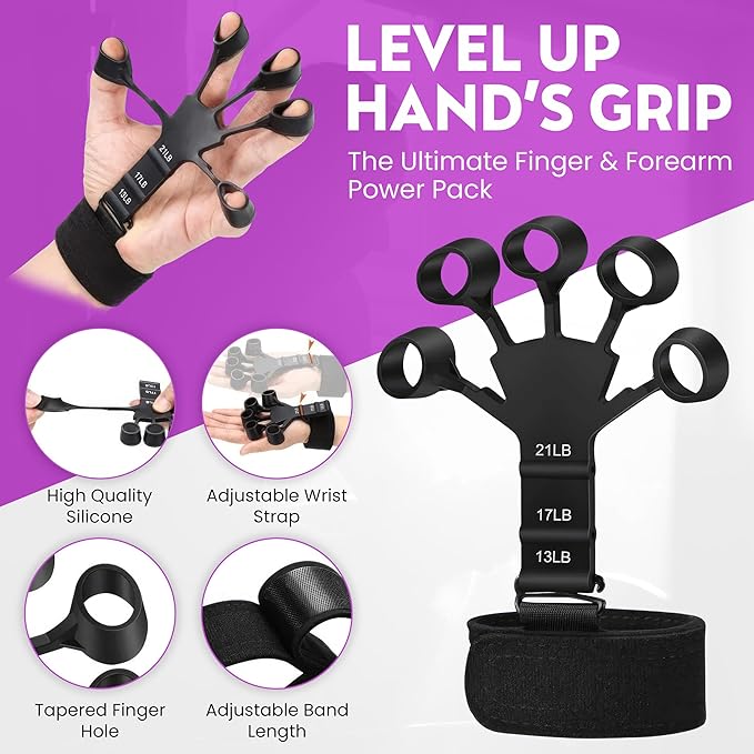 Hand Gripper Strengthener, Adjustable Resistance 22-220Lbs (10-100kg) Forearm Exerciser, Grip Strength Trainer for Muscle Building & Injury Recovery, Aerobic Hands