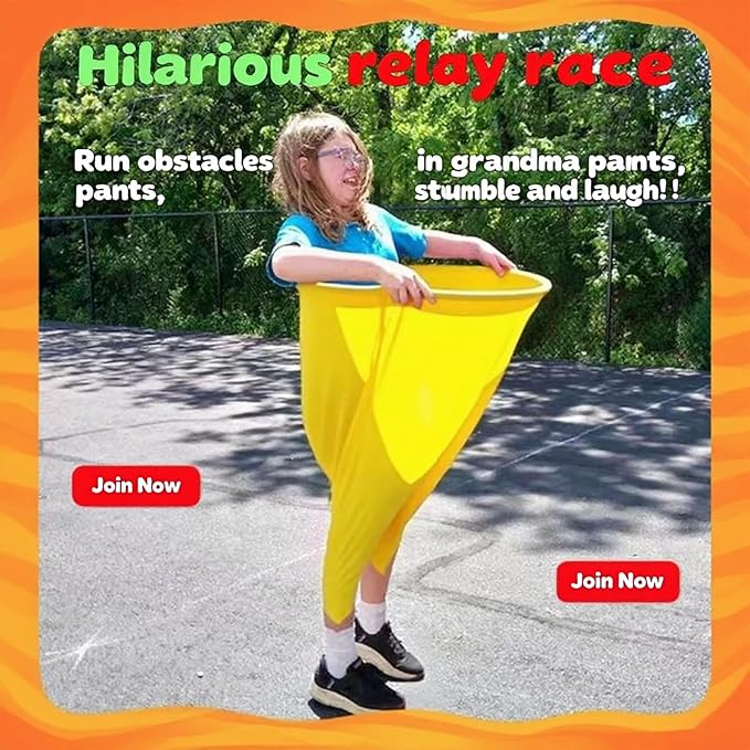 Granny Pants Giant Yard Game with Bouncy Balls - Ultimate Outdoor Tossing Party Game for Adults and Kids (RGBY)