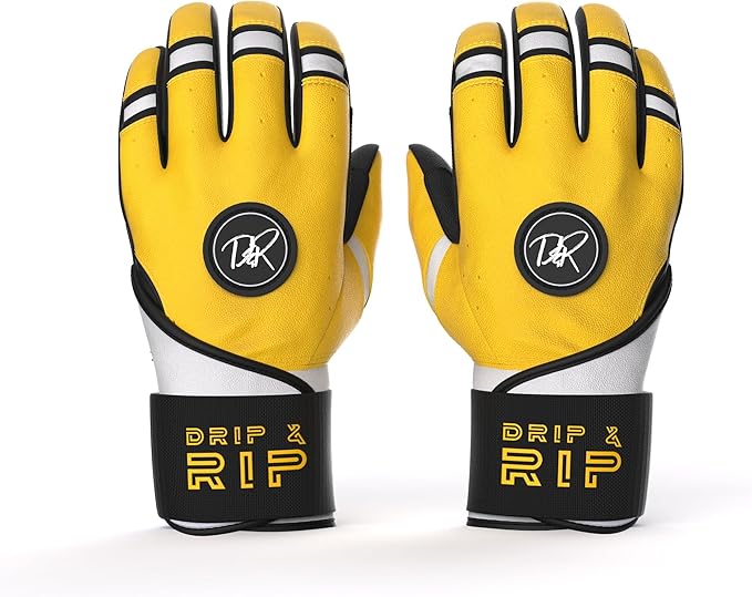 Drip & Rip Baller Series - Youth Batting Gloves + Adult Batting Gloves - for Softball and Baseball - Long Cuff Style for Men and Youth