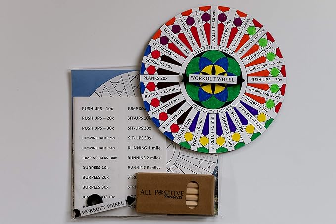 Workout Wheel - Color it, add your favorite no equipment exercises, and let the Workout Wheel choose your at home exercise or workout!