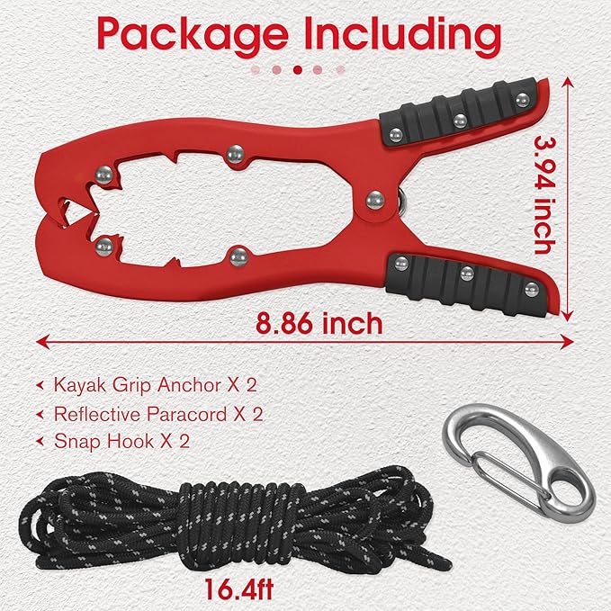Antidious Kayak Brush Gripper, Kayak Anchor Grip with 16.4ft Paracord and Snap Hook to Anchor Float, Canoe, Boat for Fishing Boating Camping