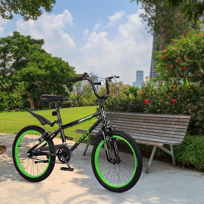 20 Inch Freestyle BMX Bike Bicycles, 20 Inch Boys Bikes Kid Bicycle for 7-12 Years Old Kid and Beginner Level Rider, Single Speed, Outdoor Cycling Bike Kids Mountain Bike, Multiple Colors