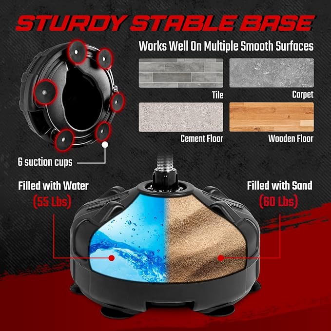 Yes4All Punching Bag with Stand, Adjustable Height, Boxing Equipment with PU Leather Speed Reflex Ball, Home Gym Workout MMA Training & Fitness