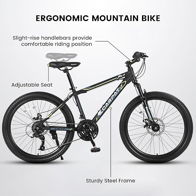 24/26/27.5 Inch Wheels Mountain Bike Shimano 21 Speeds with Mechanical Disc Brakes Aluminum/High-Carbon Steel Frame Suspension MTB Bikes Mountain Bicycle for Adult & Teenagers