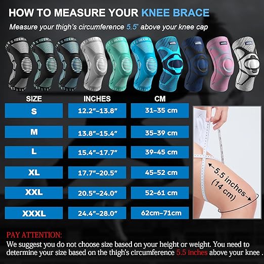 NEENCA Knee Brace for Knee Pain Relief, Medical Knee Support with Patella Pad & Side Stabilizers, Compression Knee Sleeve for Meniscus Tear, ACL, Arthritis, Joint Pain, Runner, Sport- FSA/HSA APPROVED
