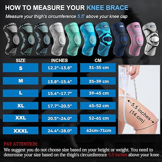 NEENCA Knee Braces for Knee Pain Relief, Compression Knee Support Sleeve for Meniscus Tear, ACL, Arthritis, Joint Pain, Injury Recovery, Circulation, Sports. Women Cycling Leg Warmers, Keep Leg Warm