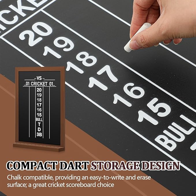 Dart Scoreboard for Cricket and 01 Darts Games Darts Holder Wall Mount Wood Dartboard Accessories