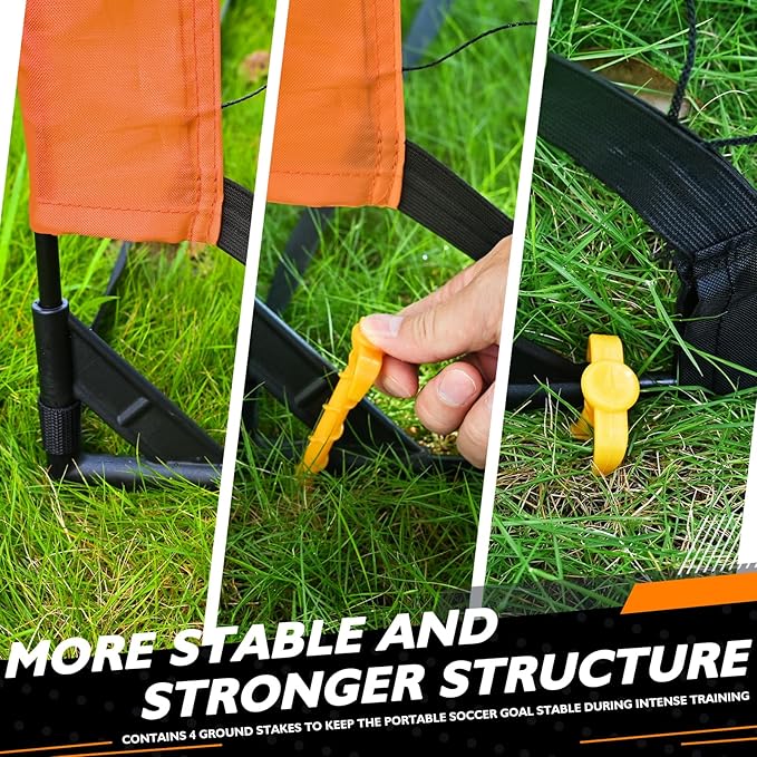 5×3 6x4 9x5 FT Portable Kids Soccer Goal for Backyard, Foldable Soccer Practice Net with Carrying Bag for Toddler Youth Adult Pop Up Soccer Training Equipment Indoor and Outdoor Sports Game