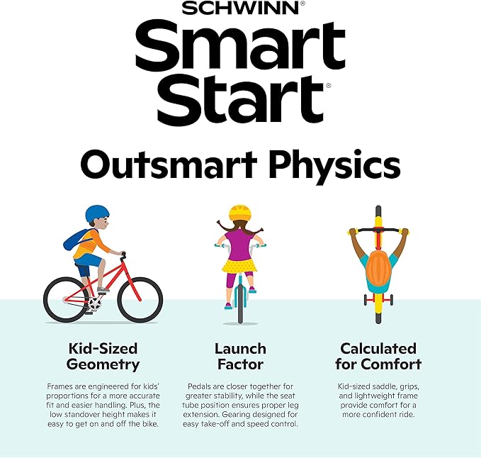 Schwinn Elm and Koen Bike or Balance Bike, 12-20 Inch Bike for Kids Ages 2-13, Black, Blue, Red, Teal, Pink or Purple, SmartStart Ergonomic Design, Adjustable Seat Grows with Child, Training Bicycle