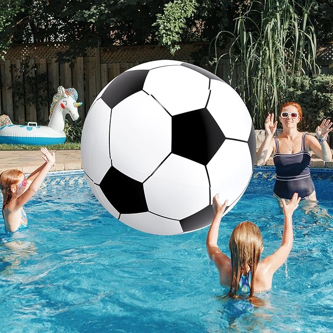 Lewtemi Giant Inflatable Sports Balls Large Inflatable Beach Ball Baseballs Soccer Rainbow Basketball Football for Sport Birthday Party Favor(4 Pcs,Soccer, Baseball, Basketball, Football,40 Inch)