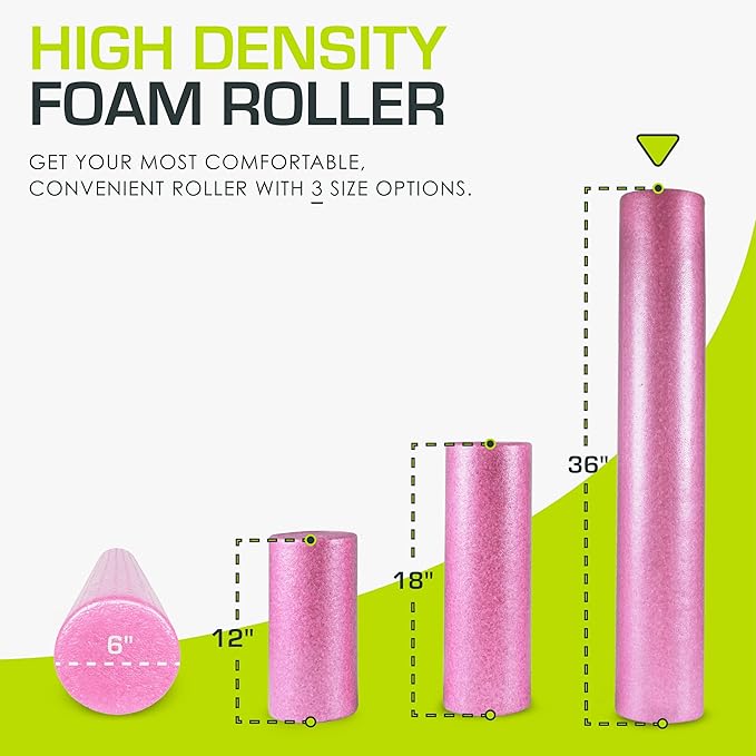 ProsourceFit High Density Foam Rollers 36 - inches Long,Firm Full Body Athletic Massage Tool for Back Stretching, Yoga, Pilates, Post Workout Muscle Recuperation