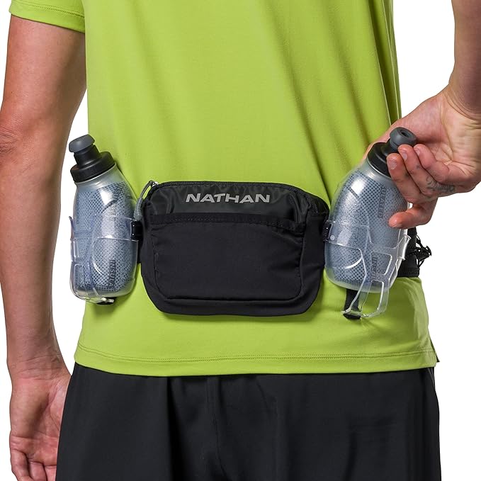 Nathan Running Belt Hydration with Flasks, Storage Pockets, Trail Mix Plus, Running Water Bottle Belt, Insulated, Walking, Hiking