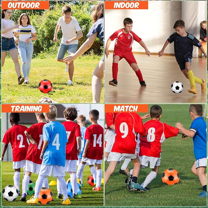 24 Pack Operation Christmas Deflated Soccer Balls with Pump Bulk Items, Machine Stitched Soccer Ball for Outdoor Indoor Training Sports, Birthday Gift Party Supplies