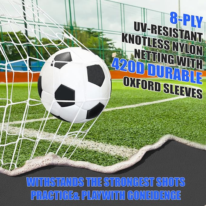 Soccer Goal,Soccer Net,Soccer Goals for Backyard,with Bow Frame,Collapsible Metal Base and Agility Ladder