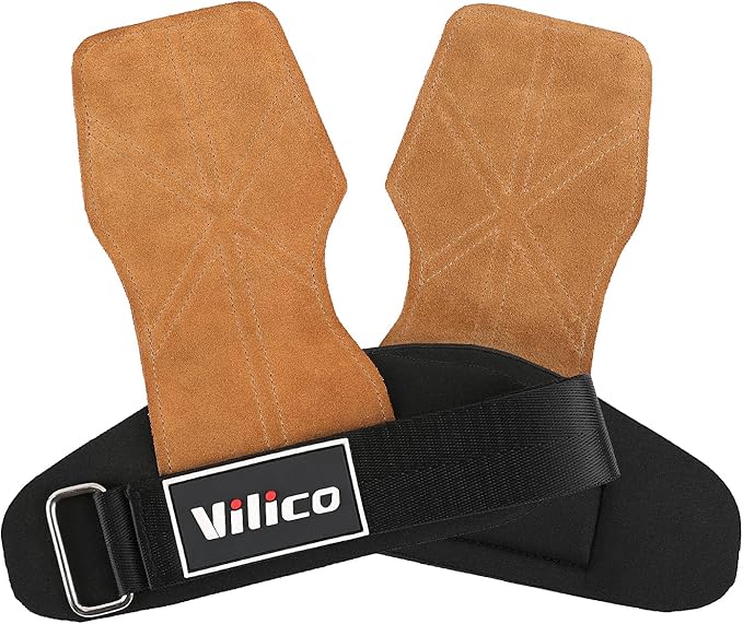 Leather Weight Lifting Gloves Wrist Straps for Weightlifting, Adjustable Weight Lifting Straps Cobra Grips, Gym Strap Gym Gloves for Men Women