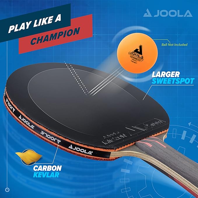 JOOLA Infinity Overdrive - Professional Performance Ping Pong Paddle with Carbon Kevlar Technology - Black Rubber on Both Sides - Competition Table Tennis Racket for Advanced Training - Extreme Speed