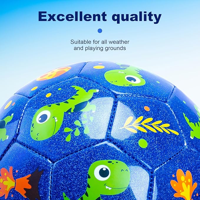 U&C Planet Soccer Ball Size 2/3/4/5 for Toddler and Kids, 1 Pack 2 Pack Classic Cartoon Ball with Pump for Girls and Boys Age 1 and up, Indoor Outdoor Soccer Game Gift