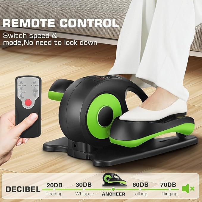 ANCHEER Under Desk Elliptical Machine, Electric Seated Pedal Exerciser, Mini Elliptical Machines for Seniors, LCD Display Monitor, Remote Control, Leg Exerciser for Home