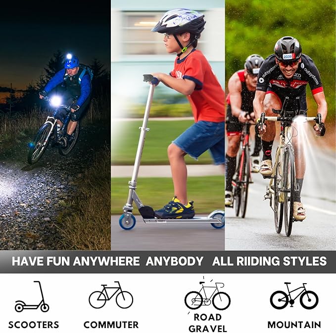 Ultra Bright Bike Taillight for Road Safety. Red Rechargeable Led Rear Light for seatpost Handlebar and Helmet. Day and Night Riding. Flex mounting Bicycle Road MTB eBike Scooter