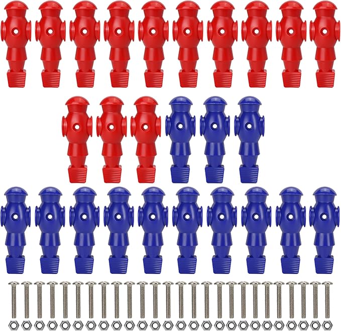 Marsrut 26pcs Foosball Replacement Players, Foosball Men Table Parts, Plastic Soccer Player Guys Set for Football Table (13 Red, 13 Blue)