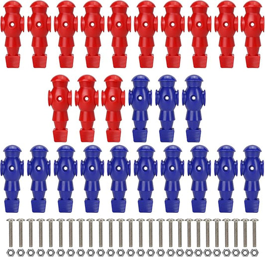 Marsrut 26pcs Foosball Replacement Players, Foosball Men Table Parts, Plastic Soccer Player Guys Set for Football Table (13 Red, 13 Blue)