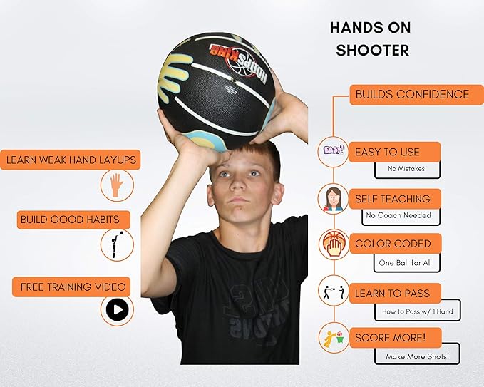 Skill Shooter Basketball w/OnlineTraining Video, Basketball with Hand Placement