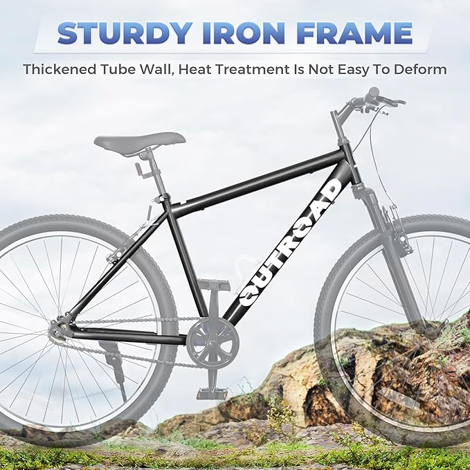 26 inch Mountain Bike with Lightweight Cycling Bicycles, Dual Disc/V Brake,Metal Frame Bicycle for Men and Women, Adult