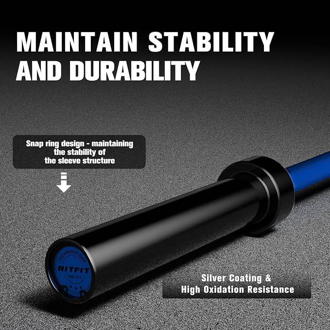 RitFit Barbell Weight Set - 4/6FT Olympic Barbell with Weight Plates (55-275LB Total) - Weightlifting Equipment for Squats, Curls, Deadlifts, Presses, Hip Thrusts