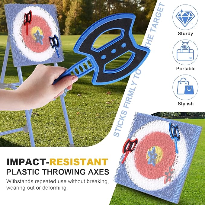 Throwing Axe for Axe Throwing Game for Backyard, Throwing Axe Set with Throwing Star for Outdoor Games, Durable and Fun for All Ages