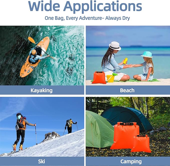 6PCS Dry Bags Waterproof, Lightweight Dry Bags for Kayaking Waterproof，Outdoor Waterproof Bag for Kayaking Hiking Boating Camping