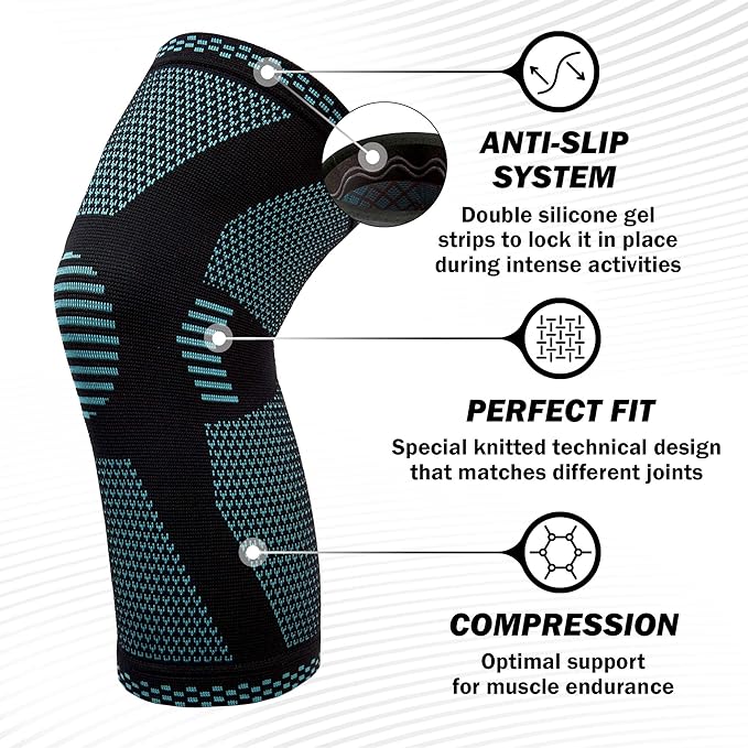 POWERLIX Leg Sleeve - Best Knee Brace for Leg Pain for Men & Women Knee Support for Running, Basketball, Weightlifting, Gym, Workout, Sports â€“Please Check Sizing Chart