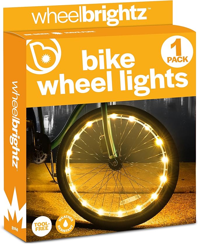 Brightz WheelBrightz LED Bike Wheel Lights - 2025 Edition with Superior Straps & LED-Weatherproof Shield! 14 Colors - Unmatched Durability, Visibility & 48+ Hours of Dazzling Illumination