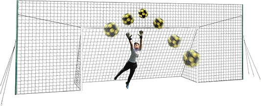 Soccer Goals & Soccer Backstop Net with Rebounder - All-in-One Backyard Net - Sports & Outdoors Soccer Goal for Volley, Passing, Solo Training